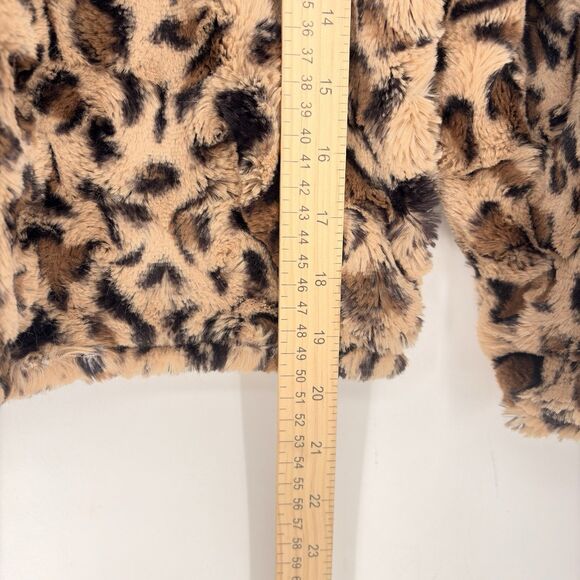 Calvin Klein Leopard Faux Fur Jacket Brown Black Animal Print Women’s Size M - Picture 3 of 10